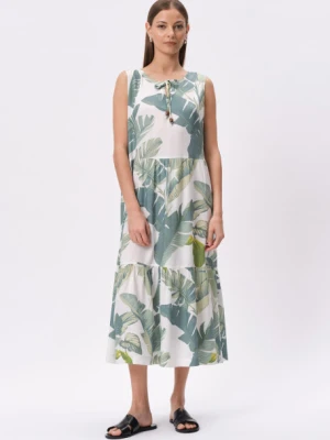 Sukienka midi z tropikalnym wzorem Greenpoint