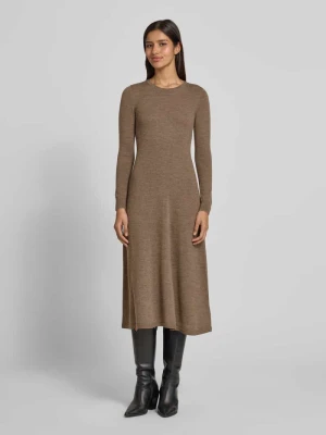 Sukienka midi z wełny z okrągłym dekoltem model ‘VORLEY’ Lauren Ralph Lauren
