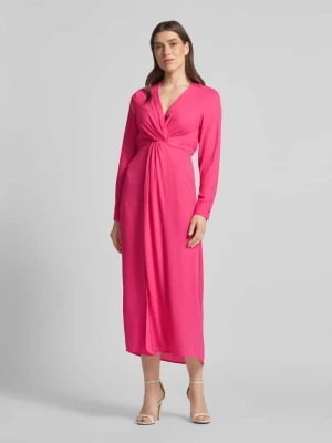 Sukienka midi z wiązanym detalem model ‘Koventi’ HUGO