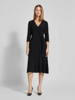 Sukienka midi z wiązanym paskiem model ‘CARLYNA’ Lauren Ralph Lauren
