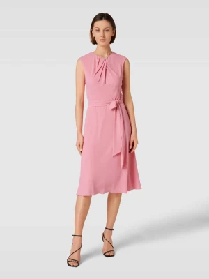 Sukienka midi z wiązanym paskiem model ‘MABLEY’ Lauren Ralph Lauren