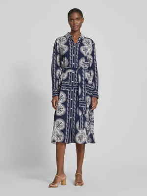 Sukienka midi z wiązanym paskiem seidensticker