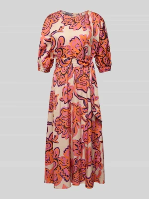 Sukienka midi z wiązanym paskiem WHITE LABEL