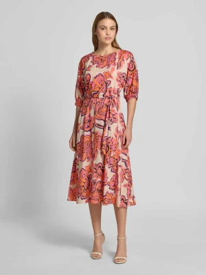 Sukienka midi z wiązanym paskiem WHITE LABEL