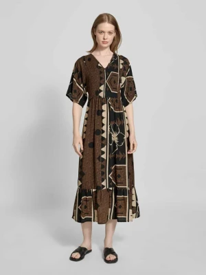 Sukienka midi z wiskozy z dekoltem w serek model ‘ROSALIE’ Soyaconcept