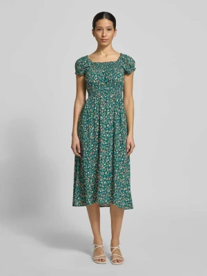 Sukienka midi z wiskozy z detalami ze smocku Apricot