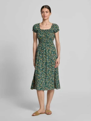 Sukienka midi z wiskozy z detalami ze smocku Apricot