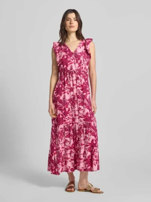 sukienka midi z wiskozy z falbanami model 'Samo' LOLLYS LAUNDRY