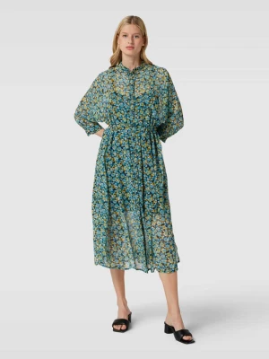 Sukienka midi z wiskozy z kwiatowym wzorem na całej powierzchni Esprit