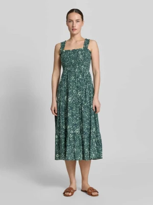 sukienka midi z wiskozy z prostokątnym dekoltem Apricot