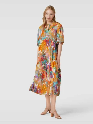 Sukienka midi z wiskozy ze wzorem na całej powierzchni Emily Van den Bergh