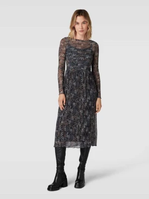 Sukienka midi z wiskozy ze wzorem na całej powierzchni Esprit