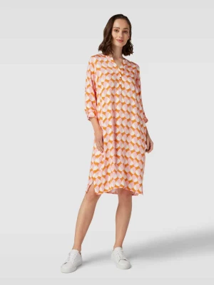 Sukienka midi z wiskozy ze wzorem na całej powierzchni milano italy