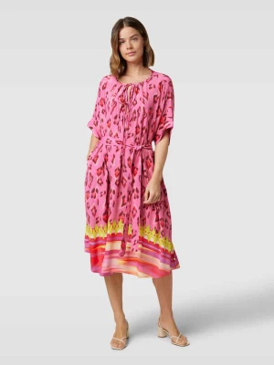 Sukienka midi z wiskozy ze wzorem na całej powierzchni yippie hippie