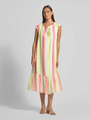 sukienka midi z wycięciem w kształcie łezki i dołem obszytym falbaną Marc Cain