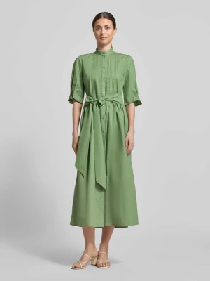 sukienka midi ze stójką i wiązanym paskiem LUISA CERANO