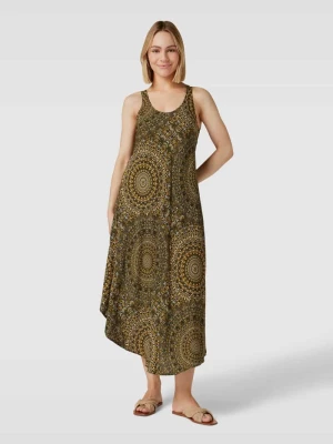 Sukienka midi ze wzorem na całej powierzchni Apricot
