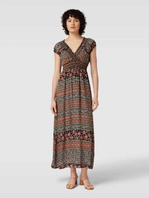 Sukienka midi ze wzorem na całej powierzchni Apricot