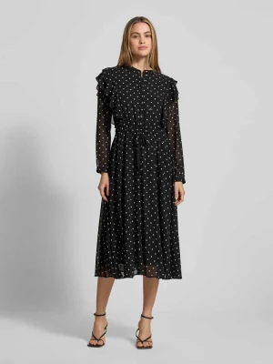 Sukienka midi ze wzorem na całej powierzchni i wiązanym paskiem Joop!