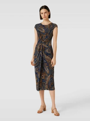 Sukienka midi ze wzorem na całej powierzchni model ‘BREGILLY’ Lauren Ralph Lauren