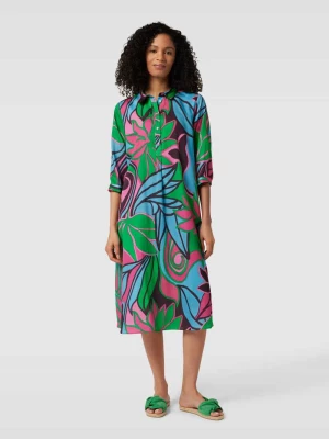 Sukienka midi ze wzorem na całej powierzchni model ‘Tropical Flower’ milano italy