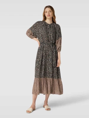 Sukienka midi ze wzorem na całej powierzchni SMASHED LEMON