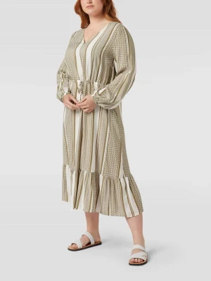 Sukienka midi ze wzorem przypominającym arafatkę ONLY CARMAKOMA