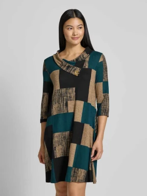 Sukienka mini o kroju regular fit z efektem dzianiny Apricot
