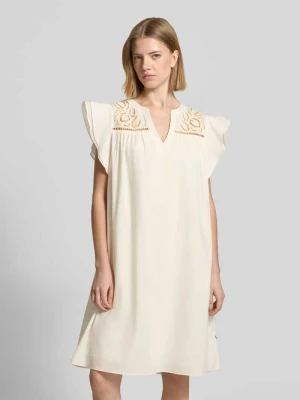 Sukienka mini o kroju relaxed fit z ażurowym haftem ROBE LÉGÈRE