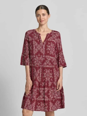 Sukienka mini o kroju relaxed fit z czystej wiskozy Christian Berg Woman Selection