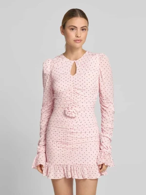 sukienka mini o kroju slim fit z czystej wiskozy ROTATE Mocnoróżowy