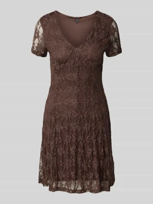 sukienka mini o kroju slim fit z koronki model 'ALBINA' Only