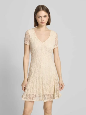 sukienka mini o kroju slim fit z koronki model 'ALBINA' Only Écru