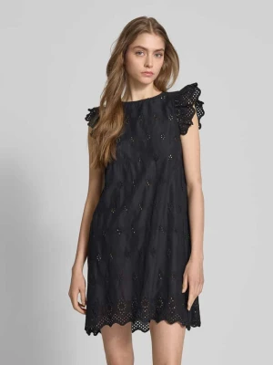 Sukienka mini rozkloszowana z ażurową koronką model ‘LOU’ Only