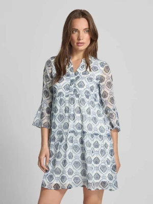Sukienka mini taliowana z półprzejrzystymi rękawami model ‘SMILLA’ Vero Moda