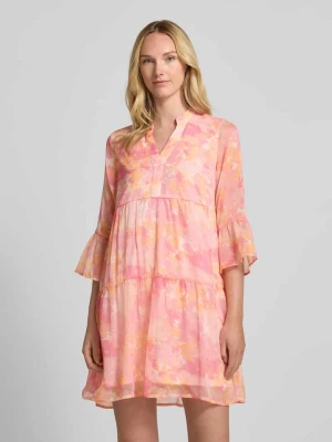Sukienka mini taliowana z półprzejrzystymi rękawami model ‘SMILLA’ Vero Moda