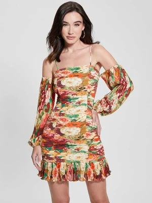 Sukienka Mini W Kwiatowy Print Guess