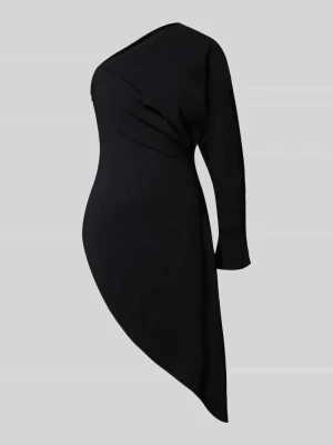Sukienka mini w stylu asymetrycznym na jedno ramię model 'OLINE' Topshop Czarny