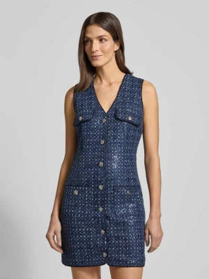 Sukienka mini z cekinowym obszyciem na całej powierzchni model ‘Gabriela’ Guess