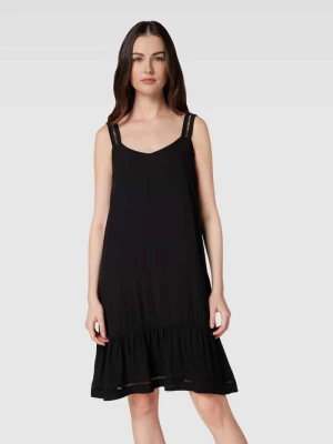 Sukienka mini z czystej wiskozy z ażurowym wzorem Pinklabel