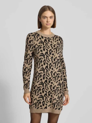 Sukienka mini z dzianiny ze wzorem na całej powierzchni model ‘JENNI’ Only