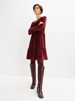 Sukienka mini z elastycznego aksamitu bonprix