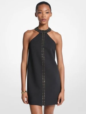 Sukienka mini z elastycznej krepy z ćwiekami MICHAEL Michael Kors