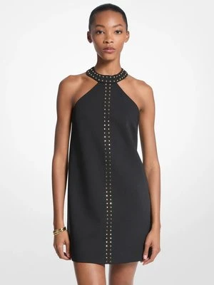 Sukienka mini z elastycznej krepy z ćwiekami MICHAEL Michael Kors