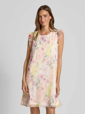 Sukienka mini z falbanami i okrągłym dekoltem ZABAIONE