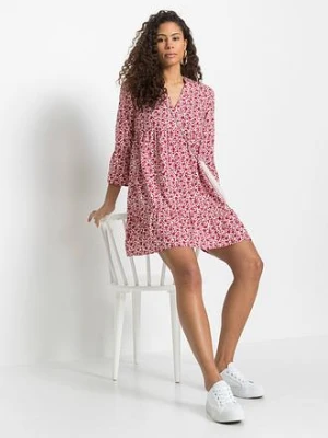 Sukienka mini z falbanami, z lejącej wiskozy bonprix