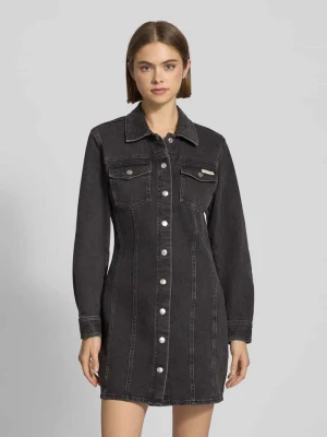 Sukienka mini z imitacji denimu z naszywką z logo Calvin Klein Jeans
