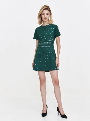 Sukienka mini z imitacji zamszu w kolorze zieleni