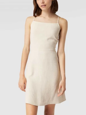 Sukienka mini z kwadratowym dekoltem model ‘LINEN NECKHOLDER’ Review