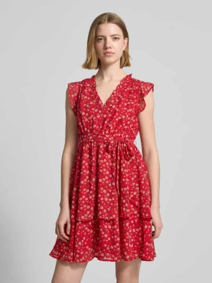 Sukienka mini z kwiatowym nadrukiem allover Apricot